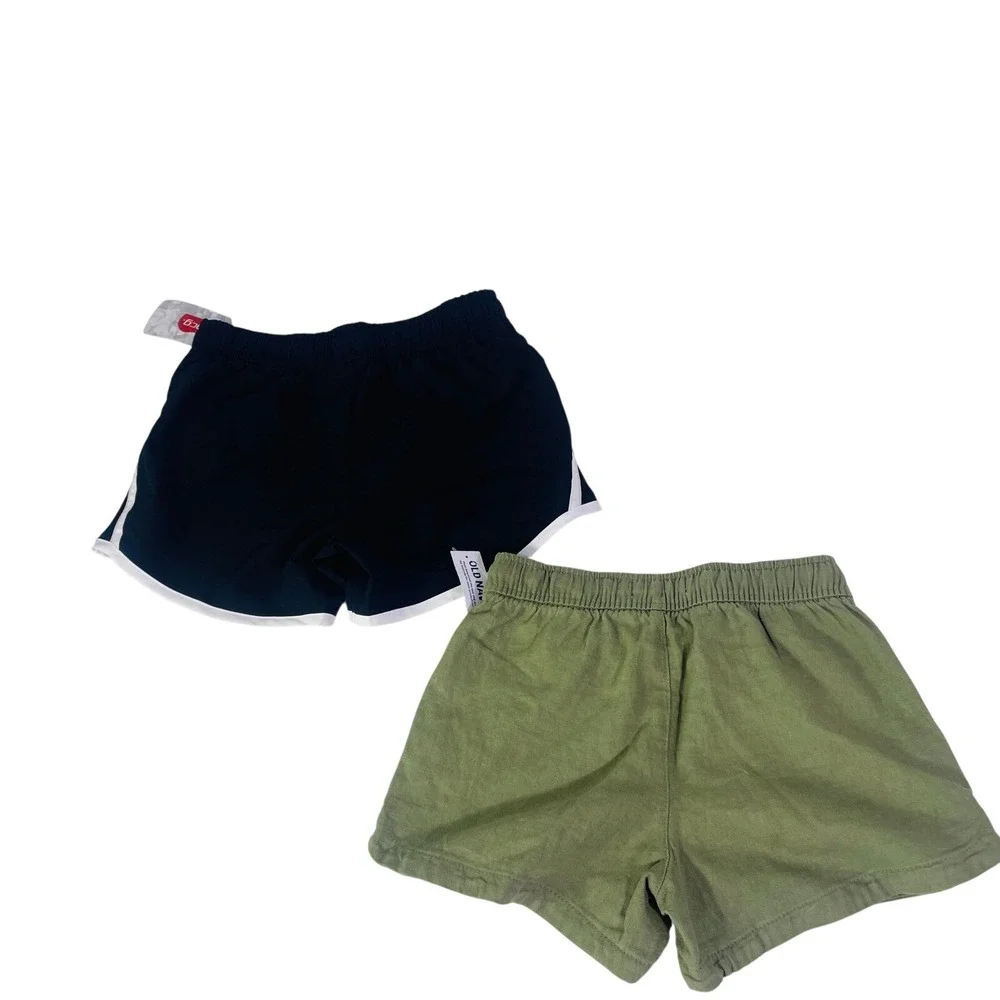 NWT Old Navy BCG Shorts Girls Sz M 8 Black Athletic Olive Green‎ Linen Running